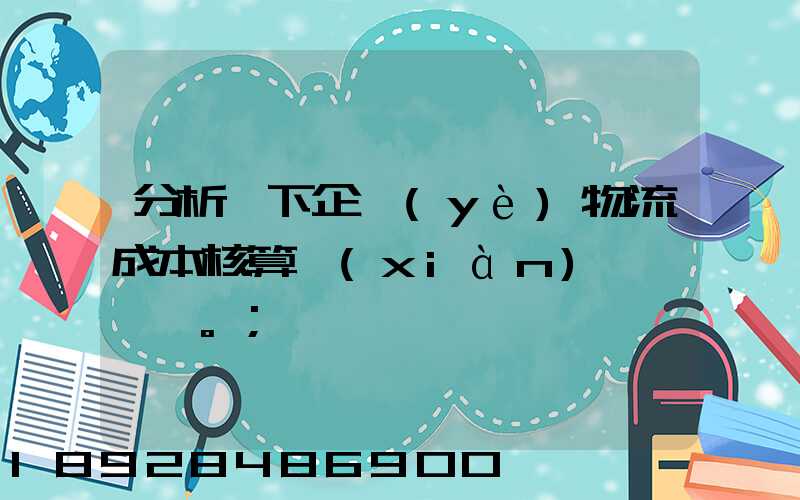 分析一下企業(yè)物流成本核算現(xiàn)狀。